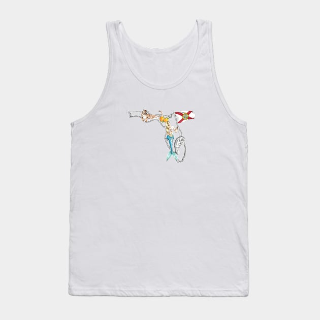 Florida Mermaid Tank Top by Elizabeth Weglein Art